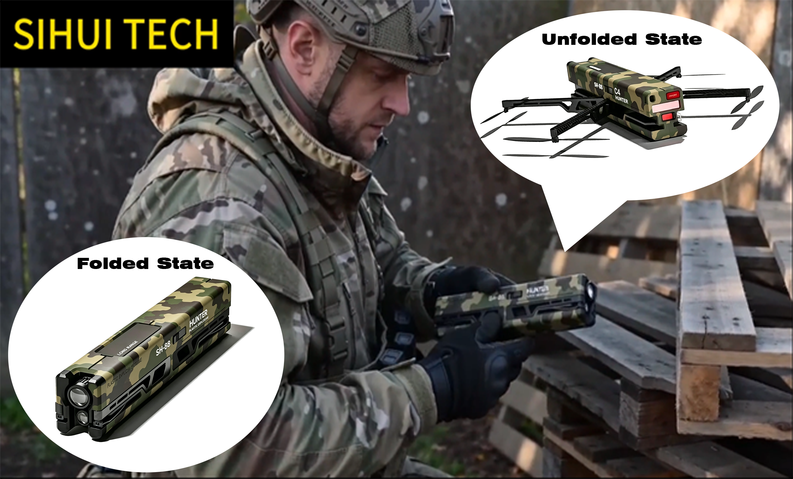 Foldable Reconnaissance-Strike UAV / SH-88 /HUNTER